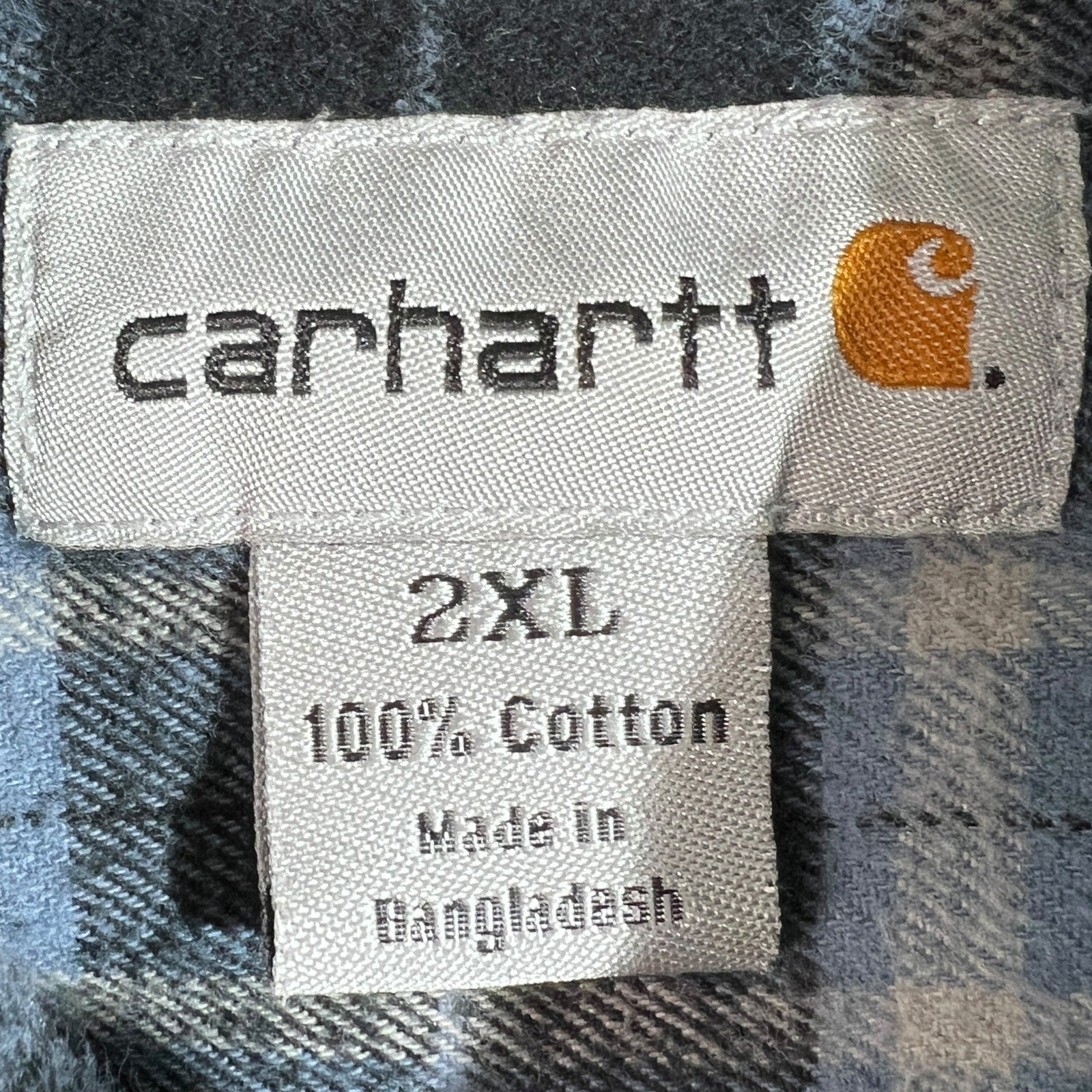 Collection of Carhartt Plaid Long Sleeve Flannel in a gallery layout