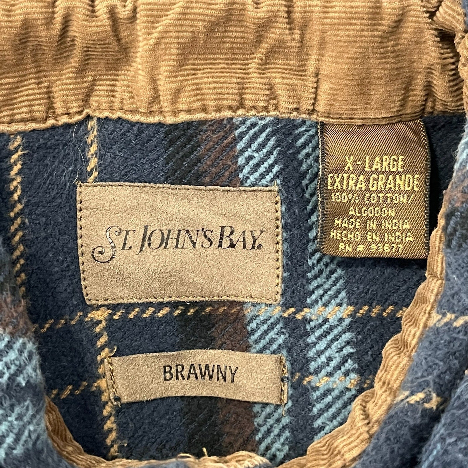 Collection of St. Johns Bay Flannel Plaid Long Sleeve Button Down in a gallery layout