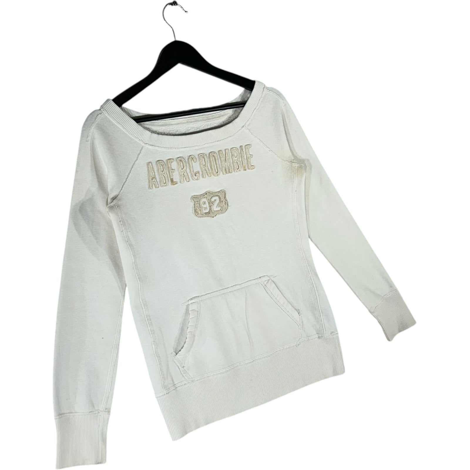 Collection of Women's Abercrombie Wide Neck Pocket Long Sleeve in a gallery layout