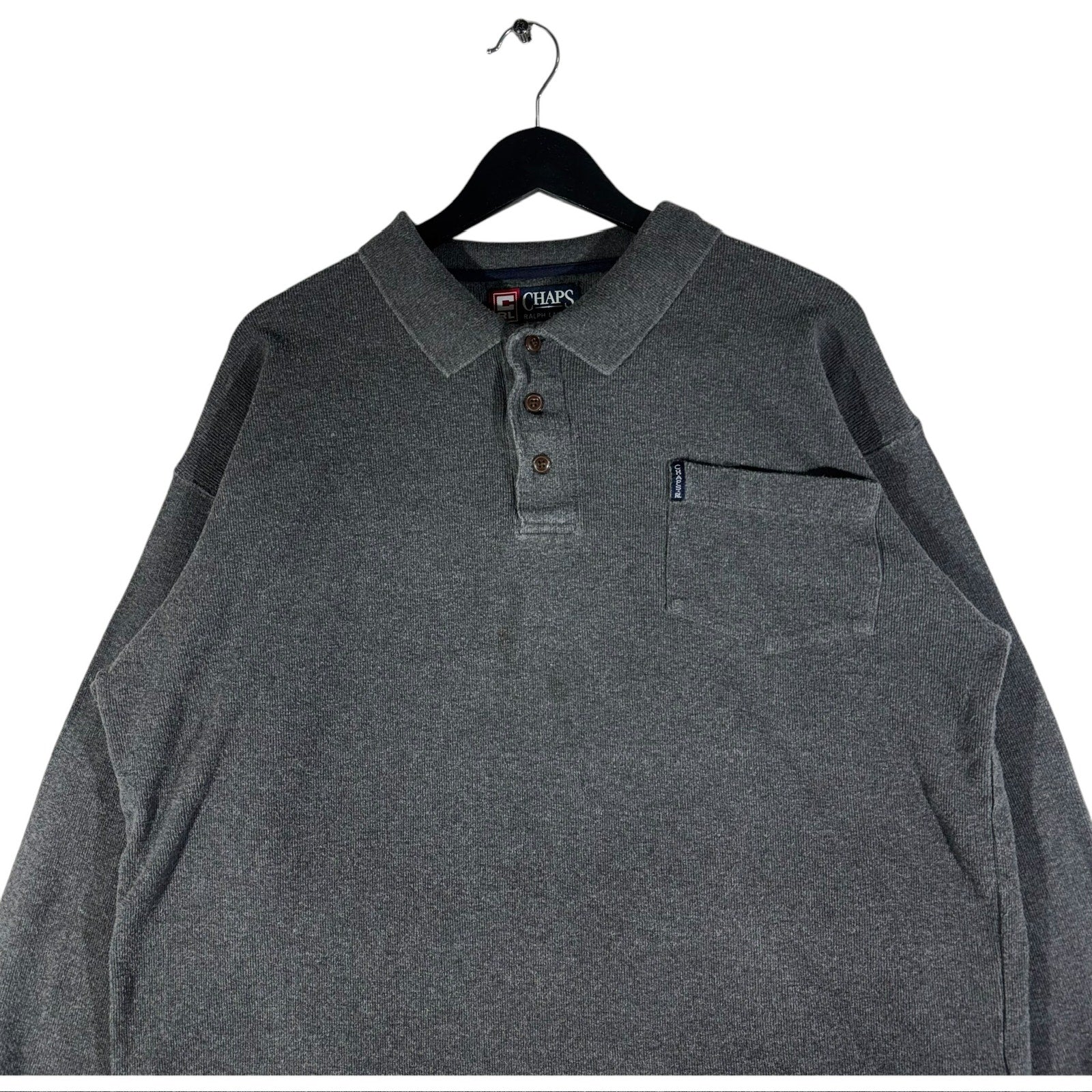Collection of Ralph Lauren Chaps Collared Quarter Button Long Sleeve in a gallery layout