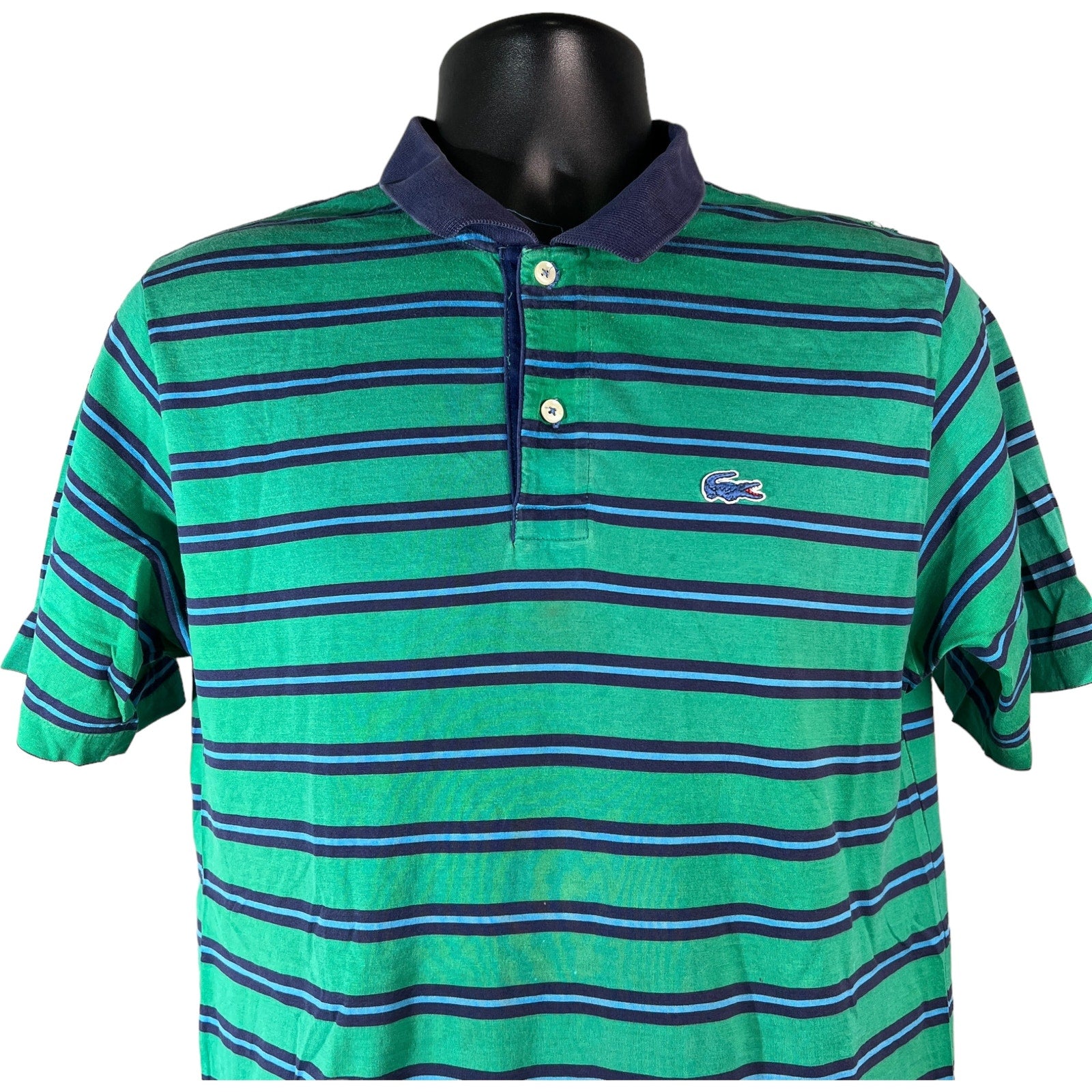 Collection of Vintage Izod Lacoste Striped Polo in a gallery layout