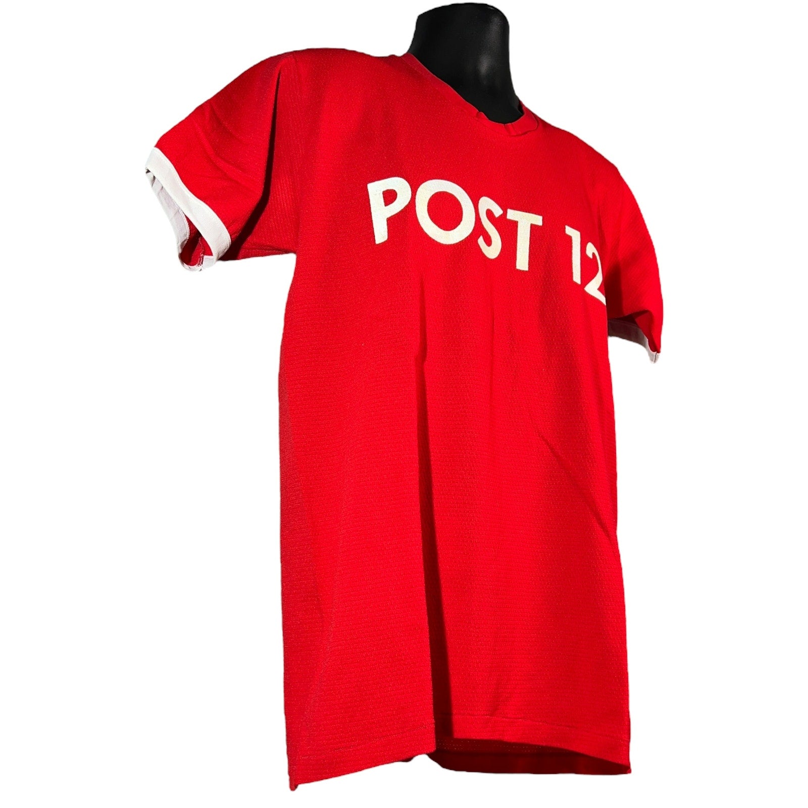 Collection of Vintage 70s Mesh Post 12 Russell Jersey Tee in a gallery layout