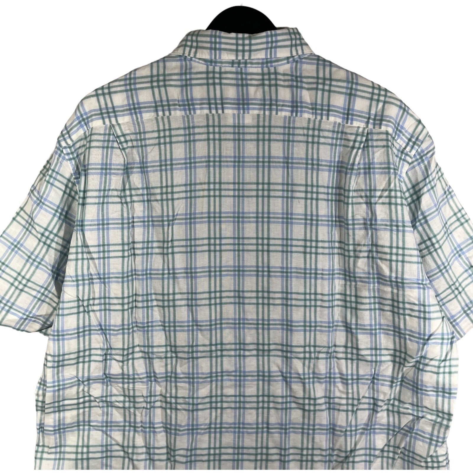 Collection of Lacoste Plaid Short Sleeve Button Up in a gallery layout