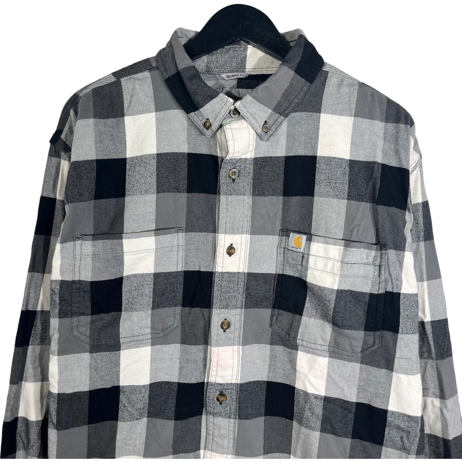 Collection of Carhartt Relaxed Fit Plaid Long Sleeve Flannel in a gallery layout