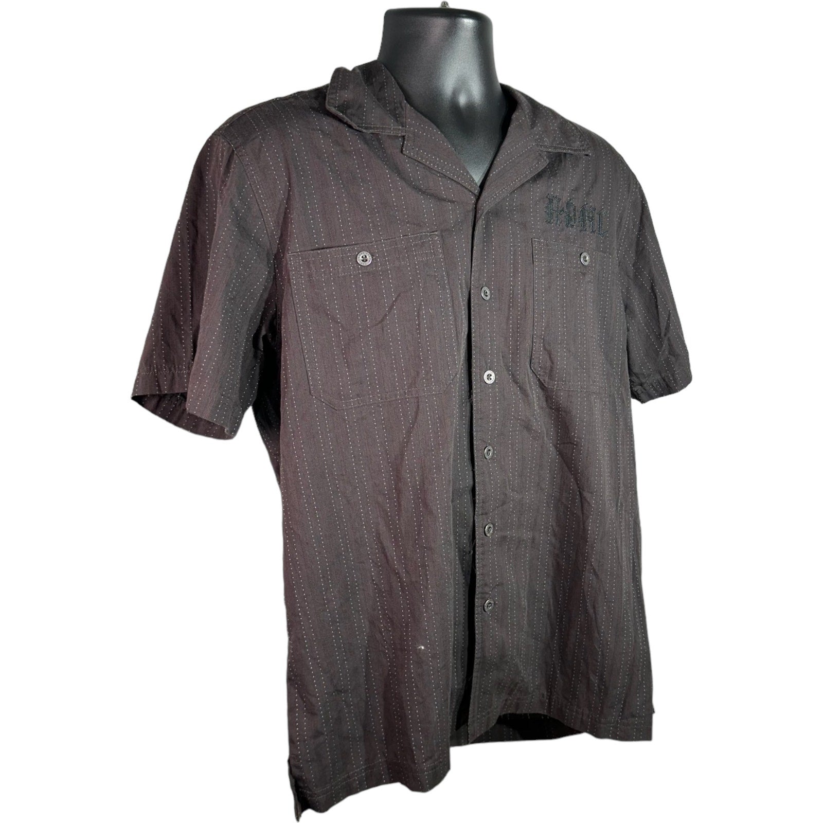 Collection of Harley Davidson Striped Short Sleeve Button Up in a gallery layout