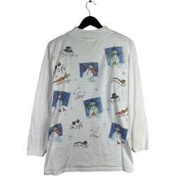 Collection of Rel-E-Vant Products Snowmen AOP Mock Neck Long Sleeve in a gallery layout