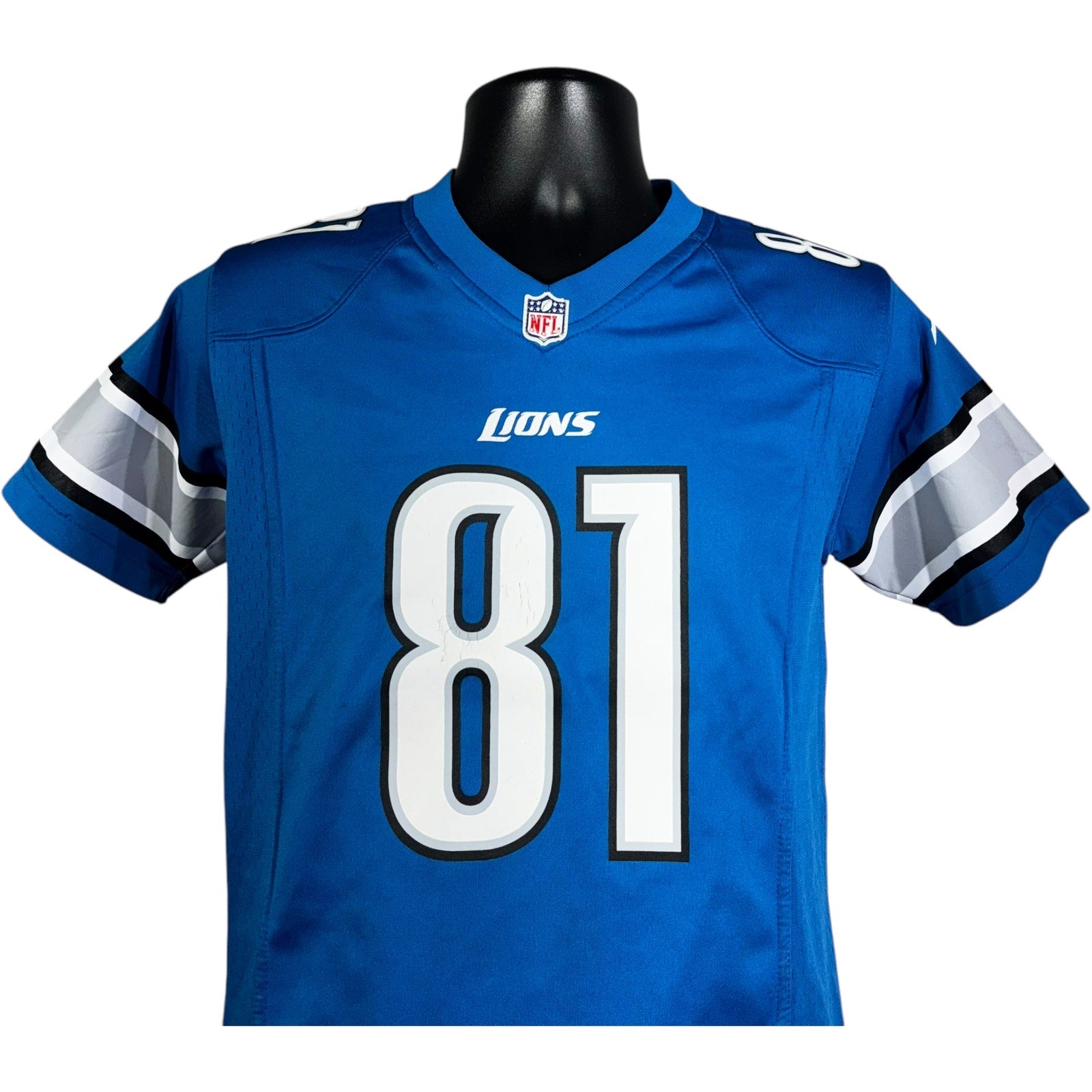Collection of Detroit Lions Calvin Johnson #81 Nike NFL Jersey in a gallery layout