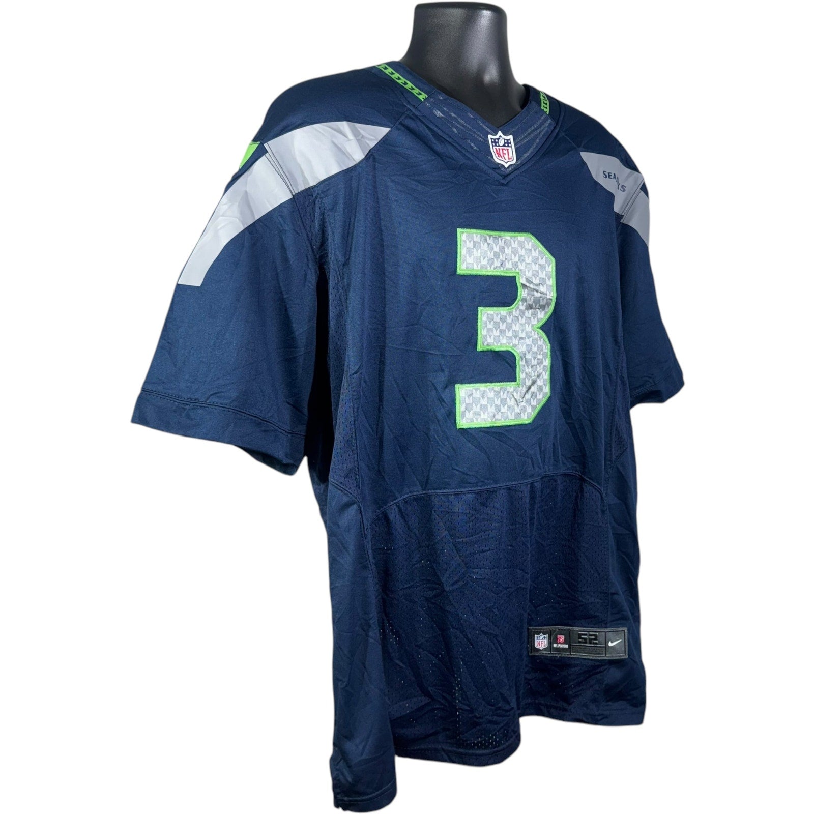 Collection of Nike Seattle Seahawks #3 Russell Wilson NFL Jersey in a gallery layout