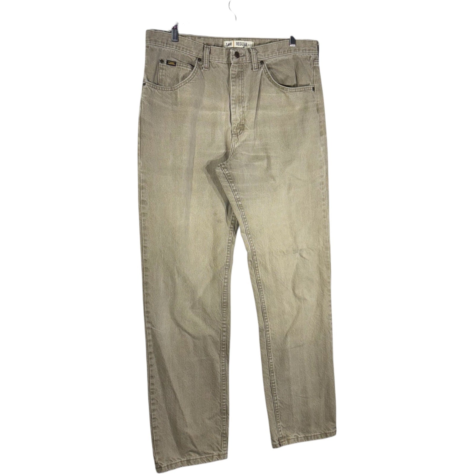 Collection of Lee Denim Straight Leg Jeans 38x33 in a gallery layout