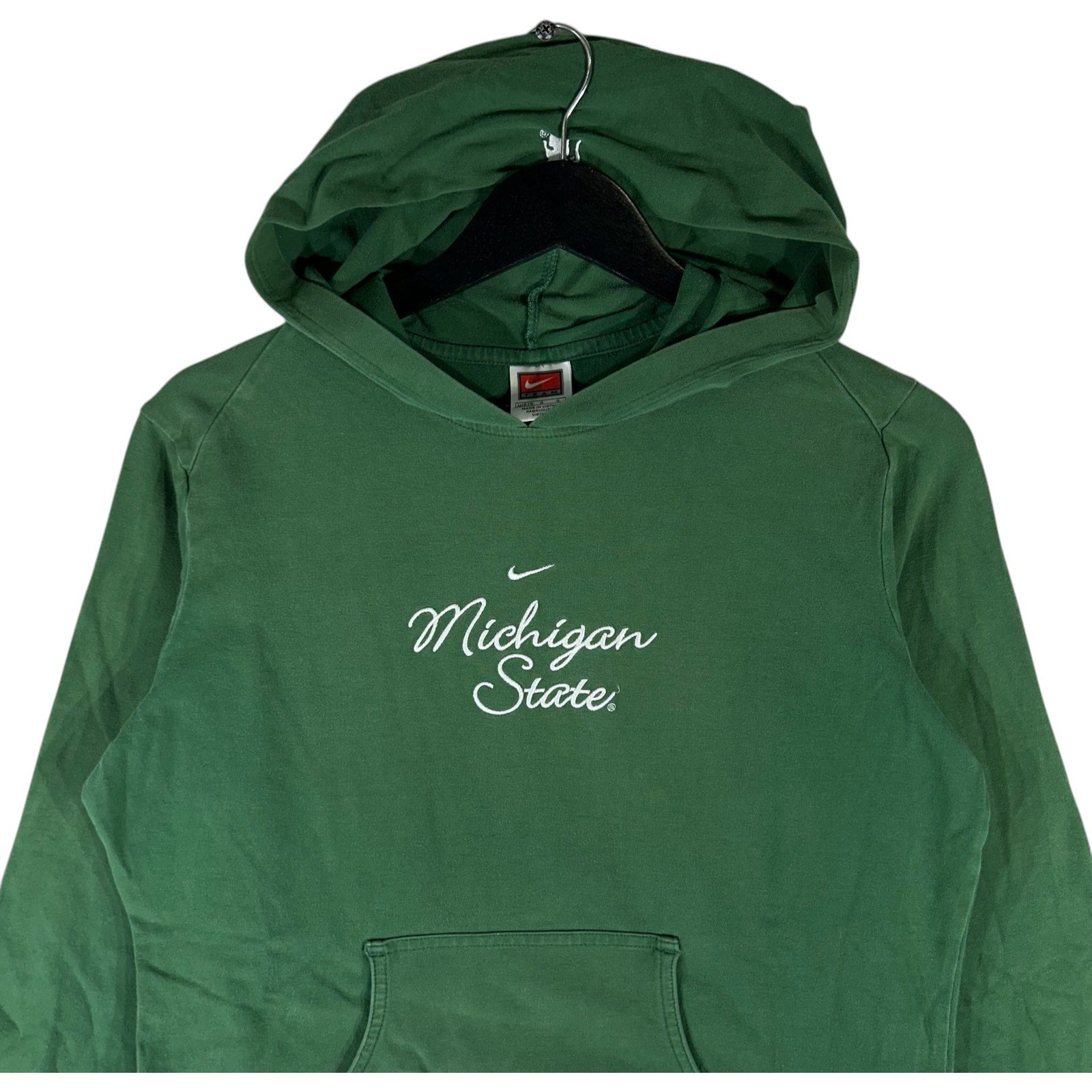 Collection of Youth Nike Center Swoosh Michigan State University Hoodie in a gallery layout