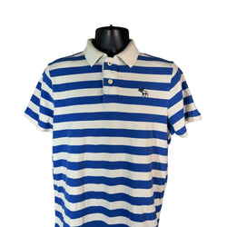 Collection of Abercrombie & Fitch Striped Cotton Muscle Fit Polo in a gallery layout