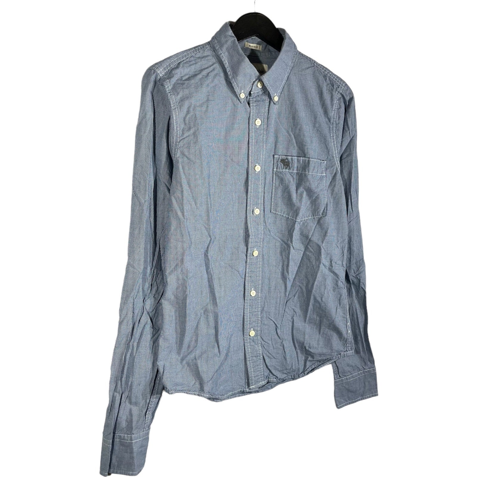 Collection of Abercrombie & Fitch Muscle Fit Long Sleeve Button Down in a gallery layout