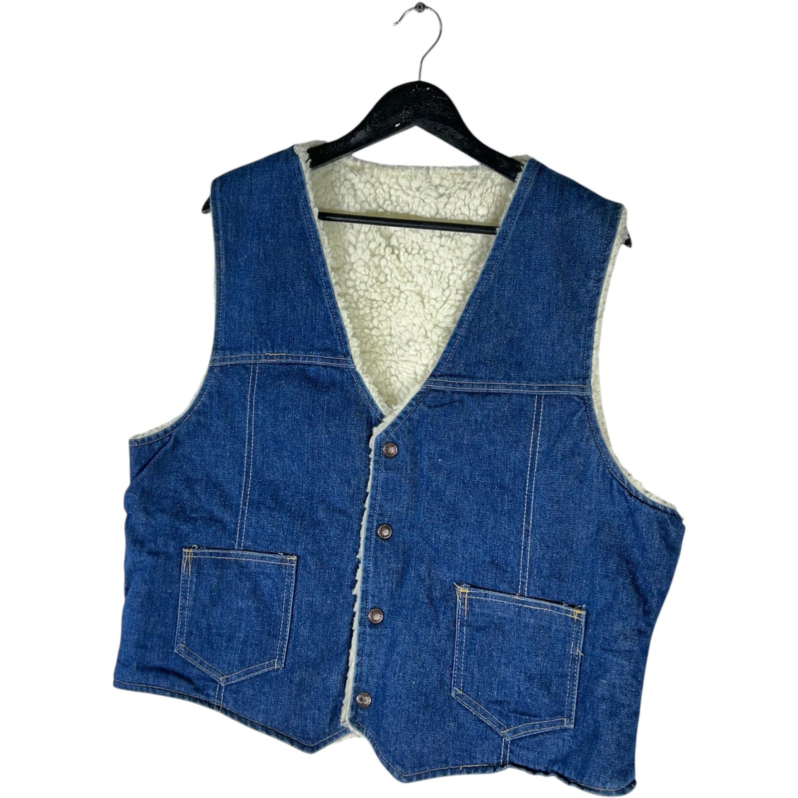Collection of Vintage Sherpa Lined Denim Vest in a gallery layout