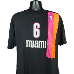 Collection of Vintage NBA Adidas Miami Heat Lebron James 6 Tee in a gallery layout