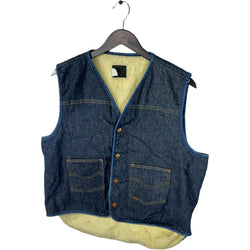 Collection of Vintage Roebucks Sherpa Lined Denim Vest in a gallery layout