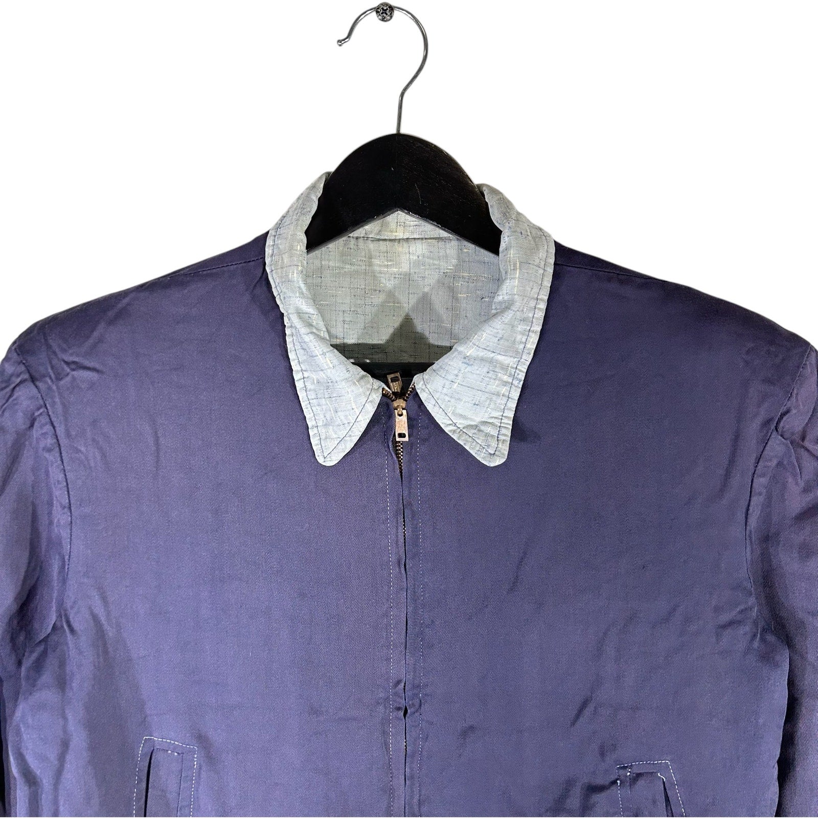 Collection of Full Zip Up Reversible Collard Light Jacket in a gallery layout