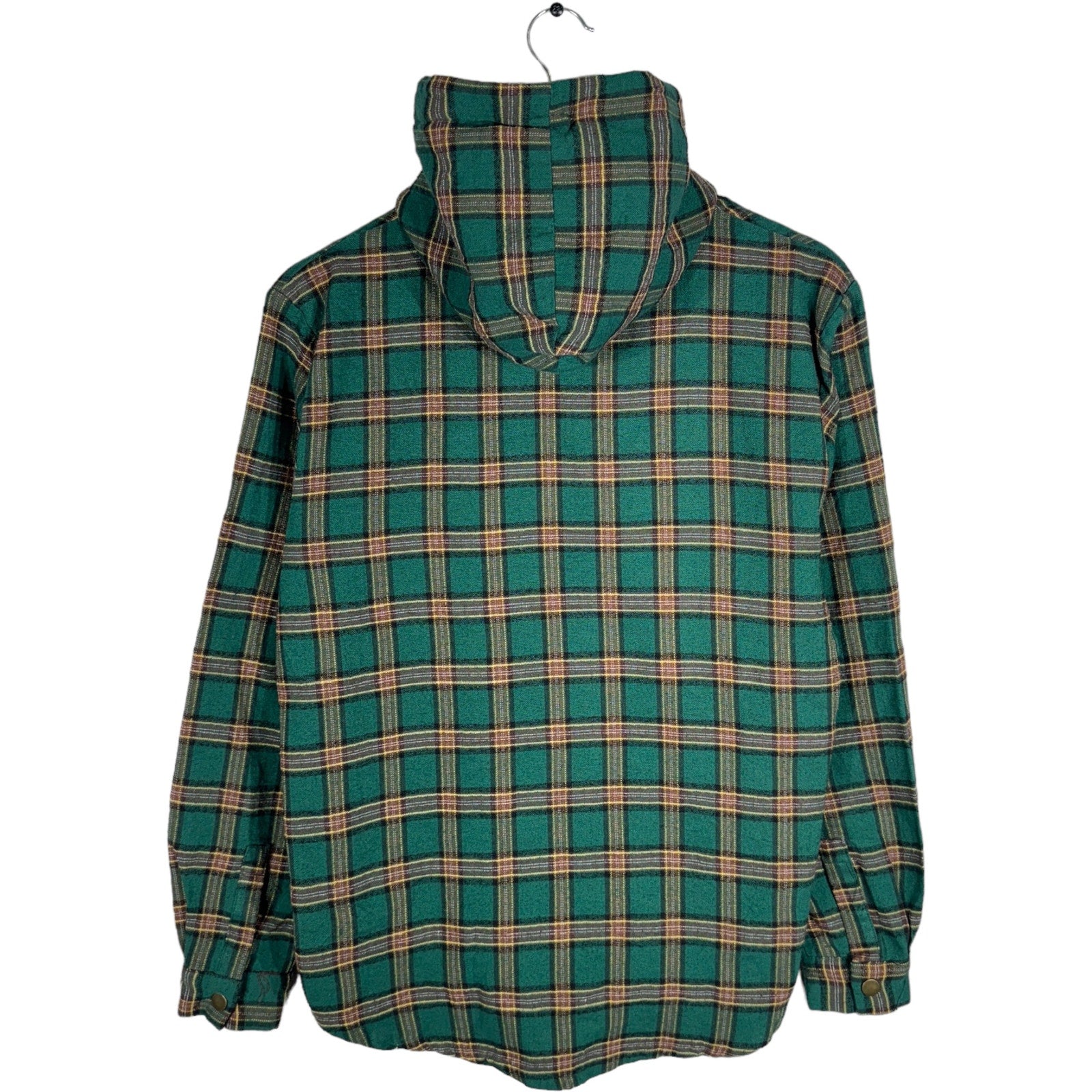 Collection of Zara Man Sherpa Lined Plaid Hooded Flannel Jacket in a gallery layout