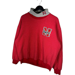 Collection of Vintage Majestic Nebraska Huskers Mockneck Sweatshirt in a gallery layout