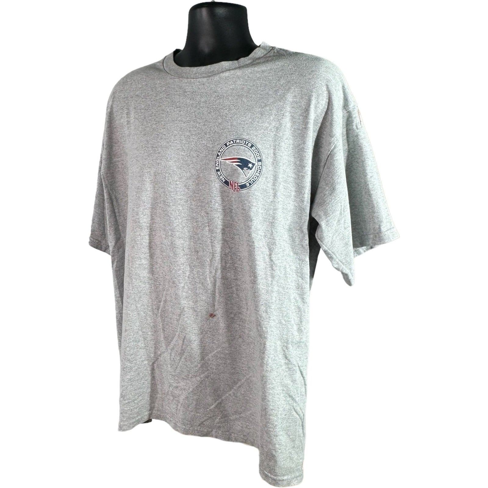 Collection of Vintage New England Patriots Season Schedule NFL Tee 2002 in a gallery layout