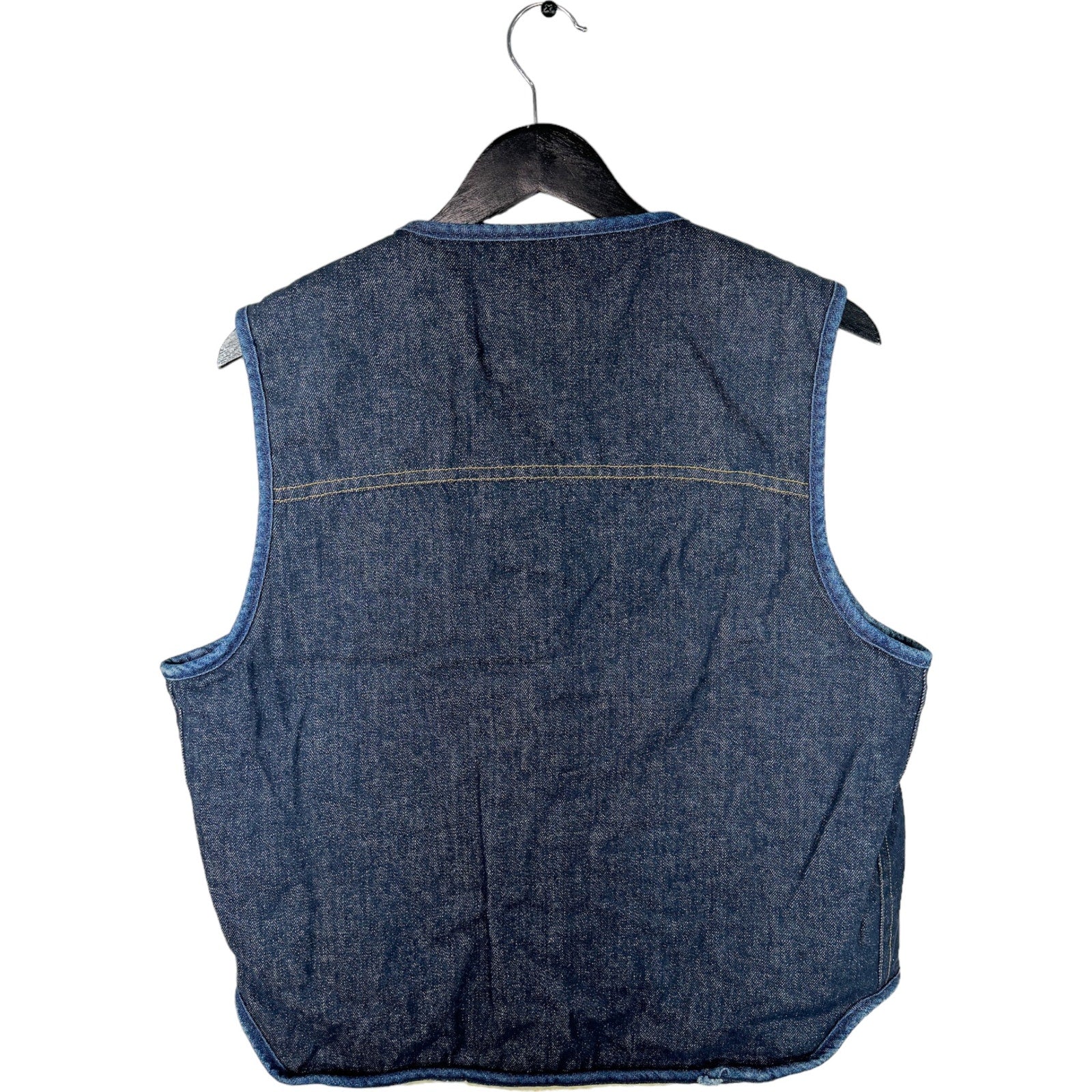 Collection of Vintage Roebucks Sherpa Lined Denim Vest in a gallery layout