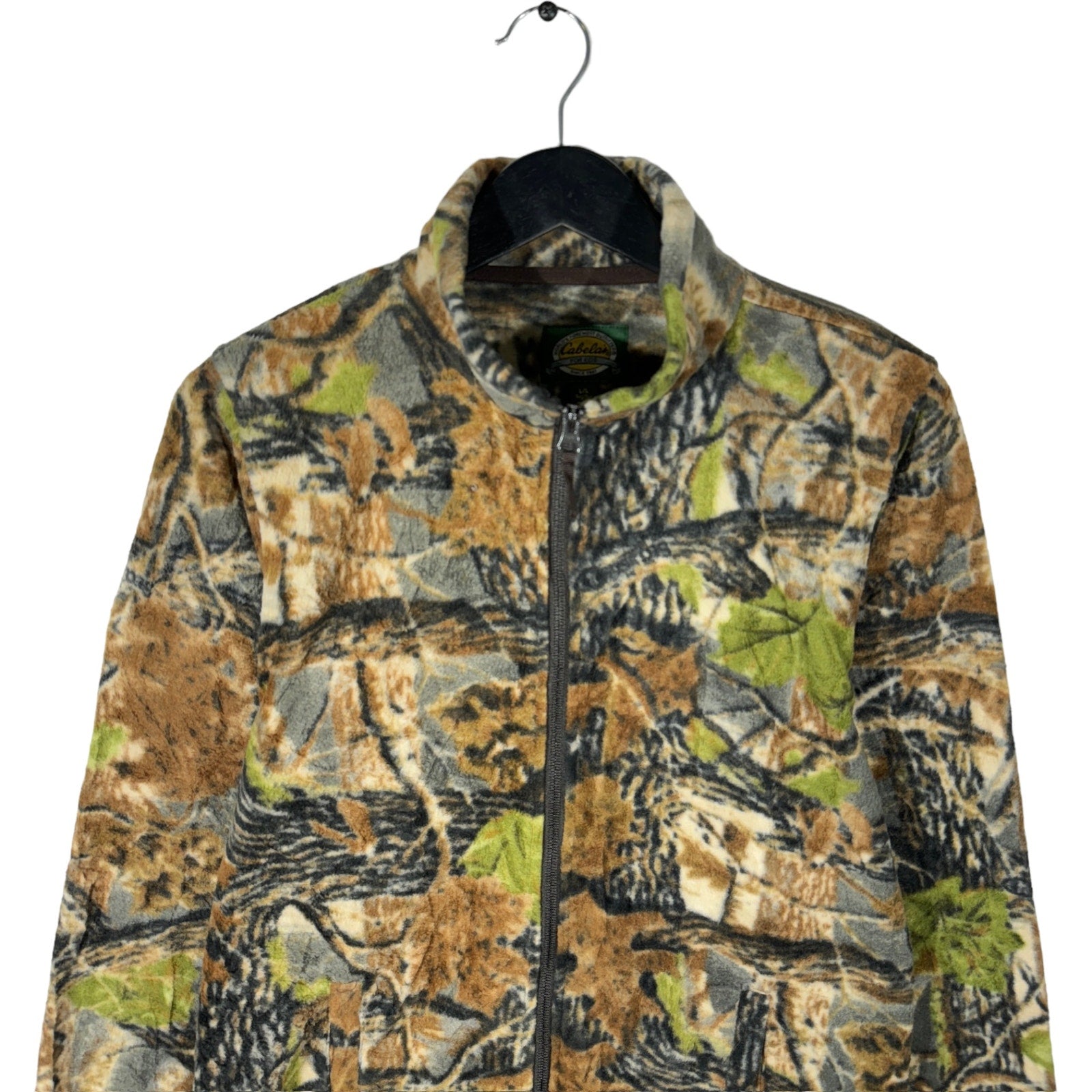 Collection of NWT Cabelas Full Zip Tree Camo Fleece Jacket in a gallery layout
