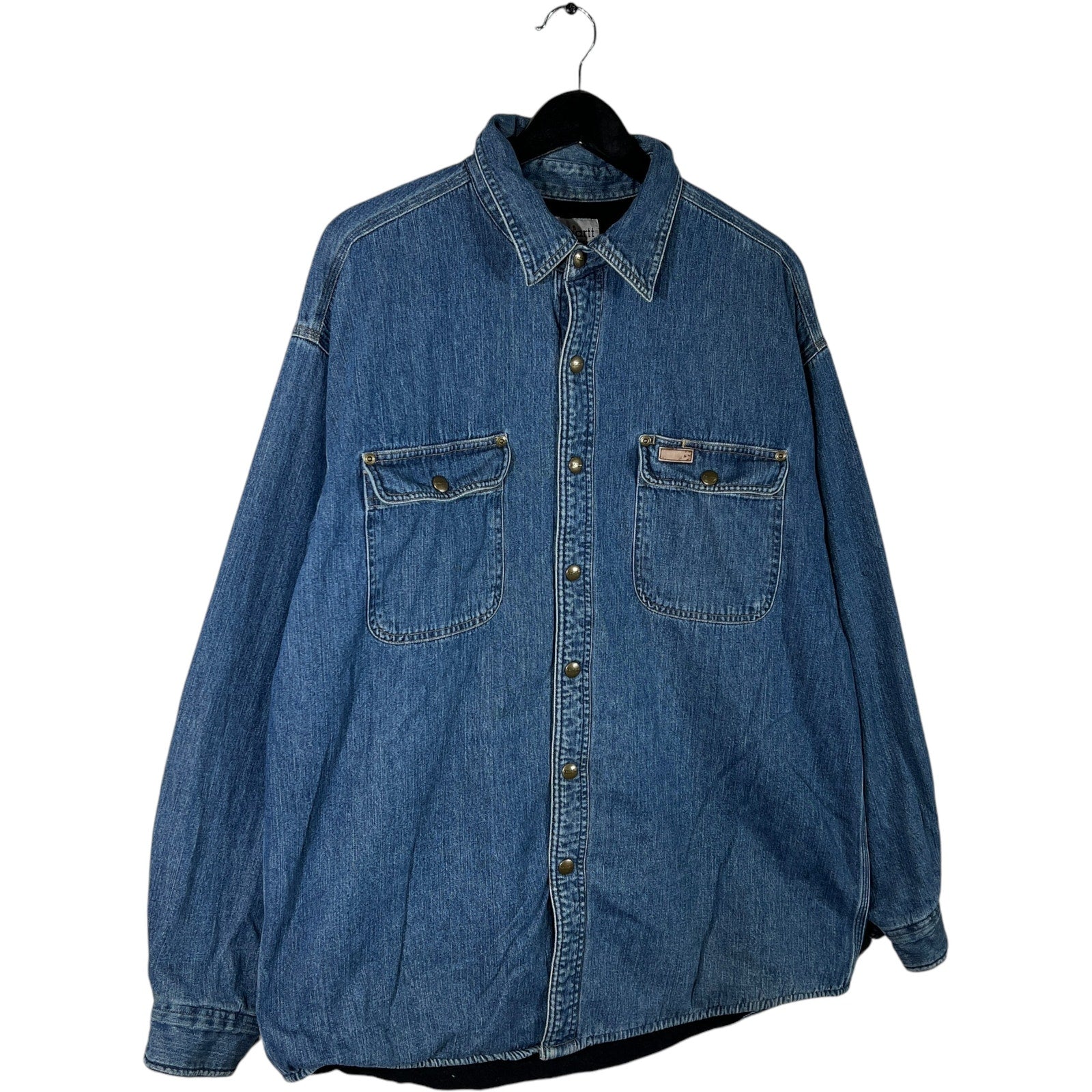 Collection of Carhartt Long Sleeve Denim Button Up in a gallery layout