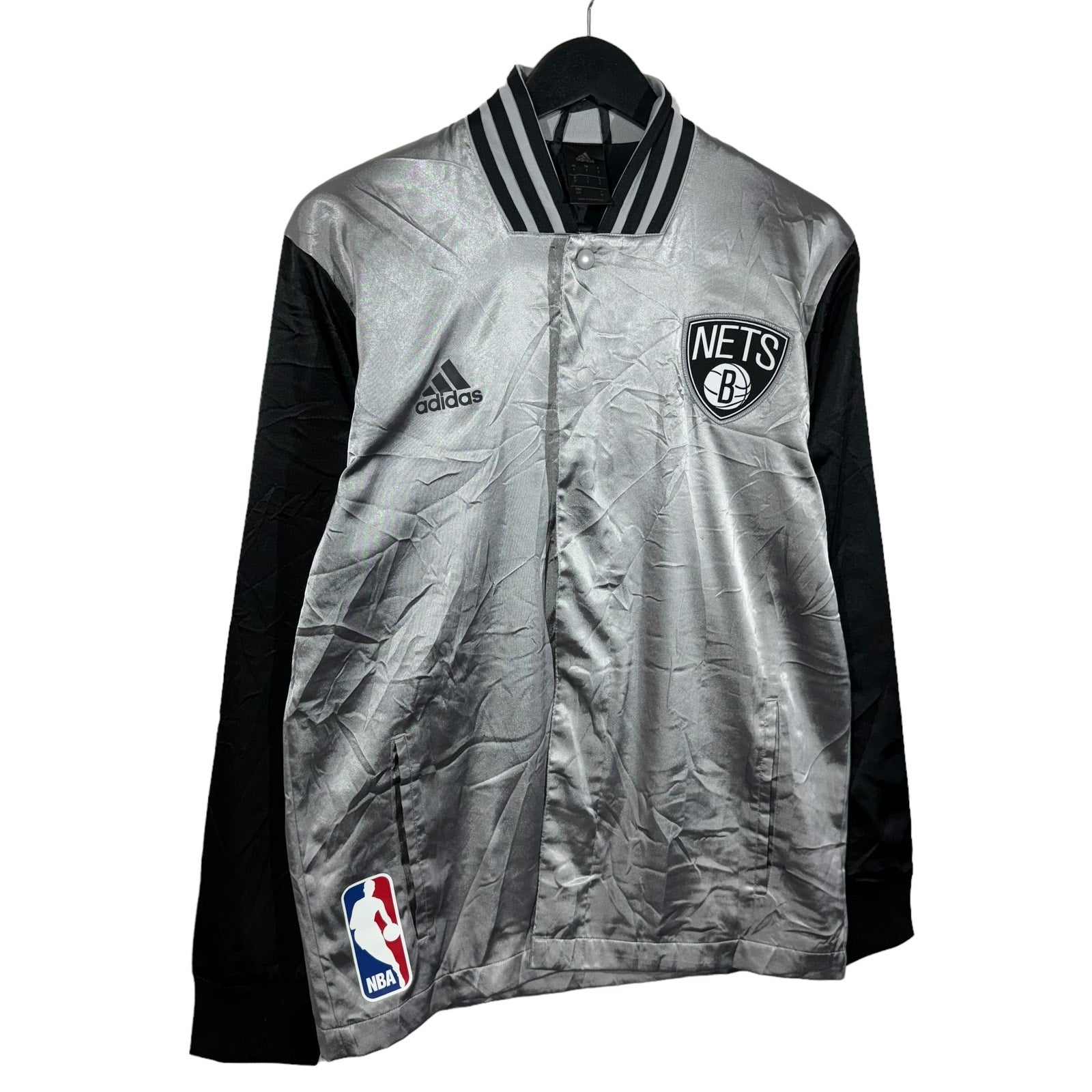 Collection of NBA Brooklyn Nets Lightweight Satin Jacket in a gallery layout