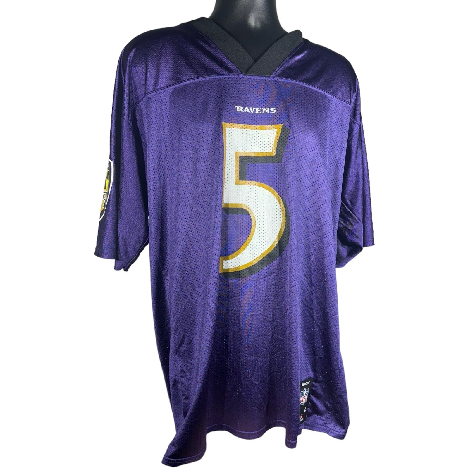 Collection of Reebok Baltimore Ravens #5 Joe Flacco NFL Jersey in a gallery layout