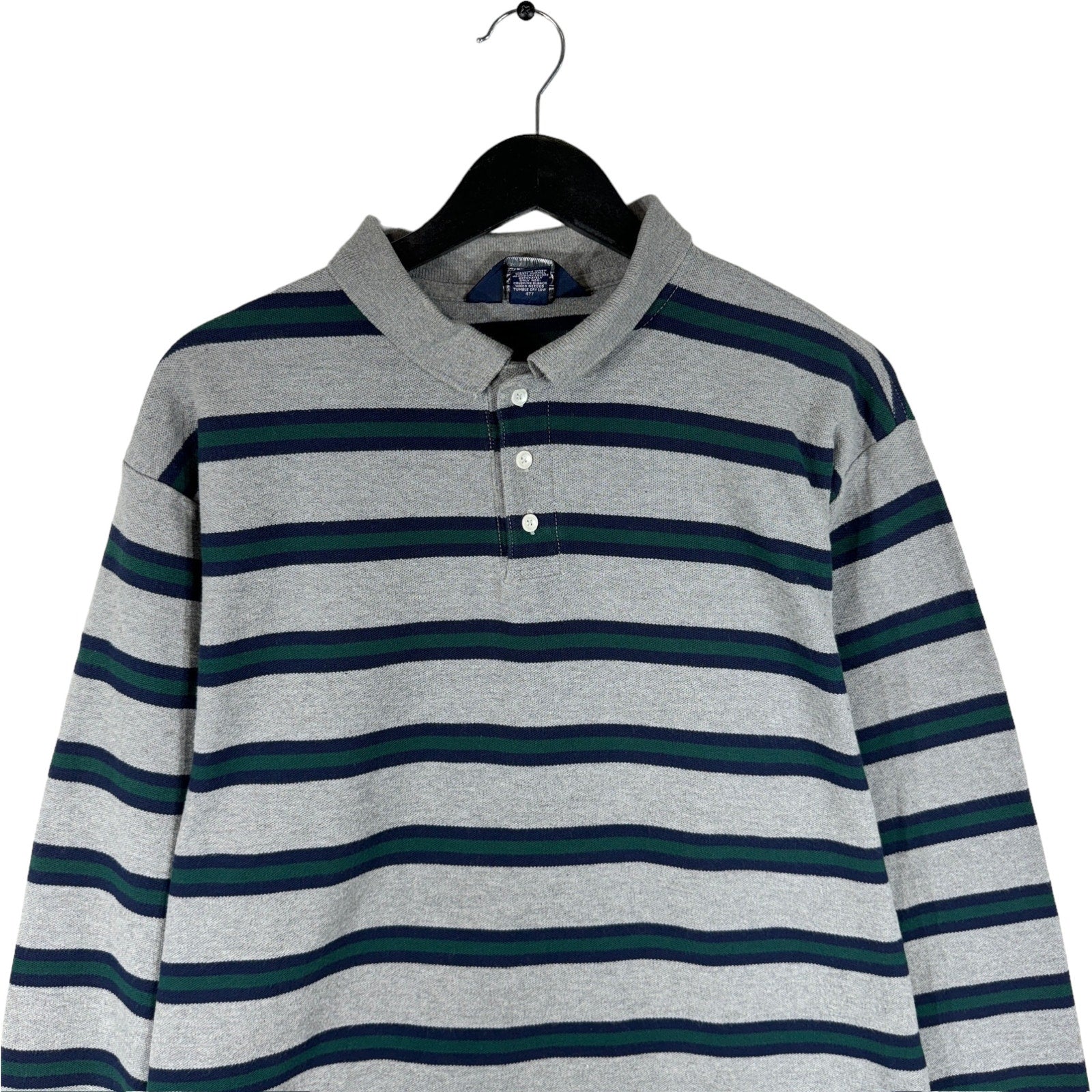 Collection of Vintage Lands End Long Sleeve Polo in a gallery layout
