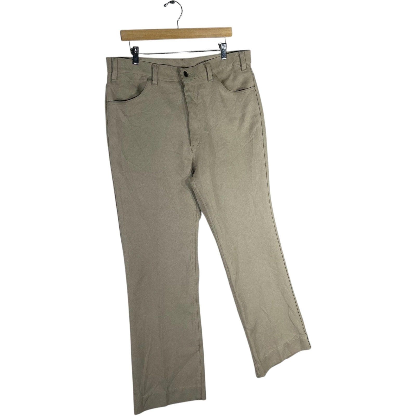 Collection of Vintage Levi's 100% Dacron Polyester Chino Pants 37x28 in a gallery layout