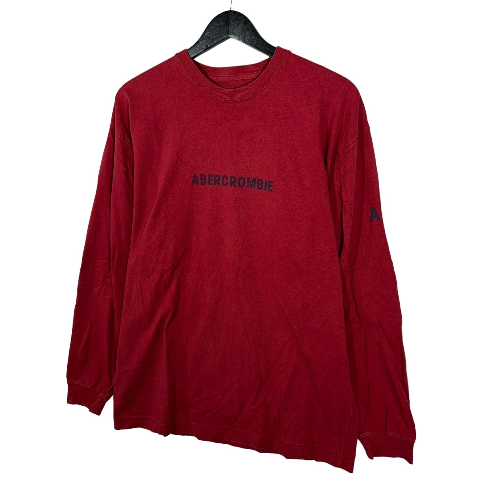 Collection of Abercrombie & Fitch Spell Out Muscle Fit Long Sleeve Tee in a gallery layout