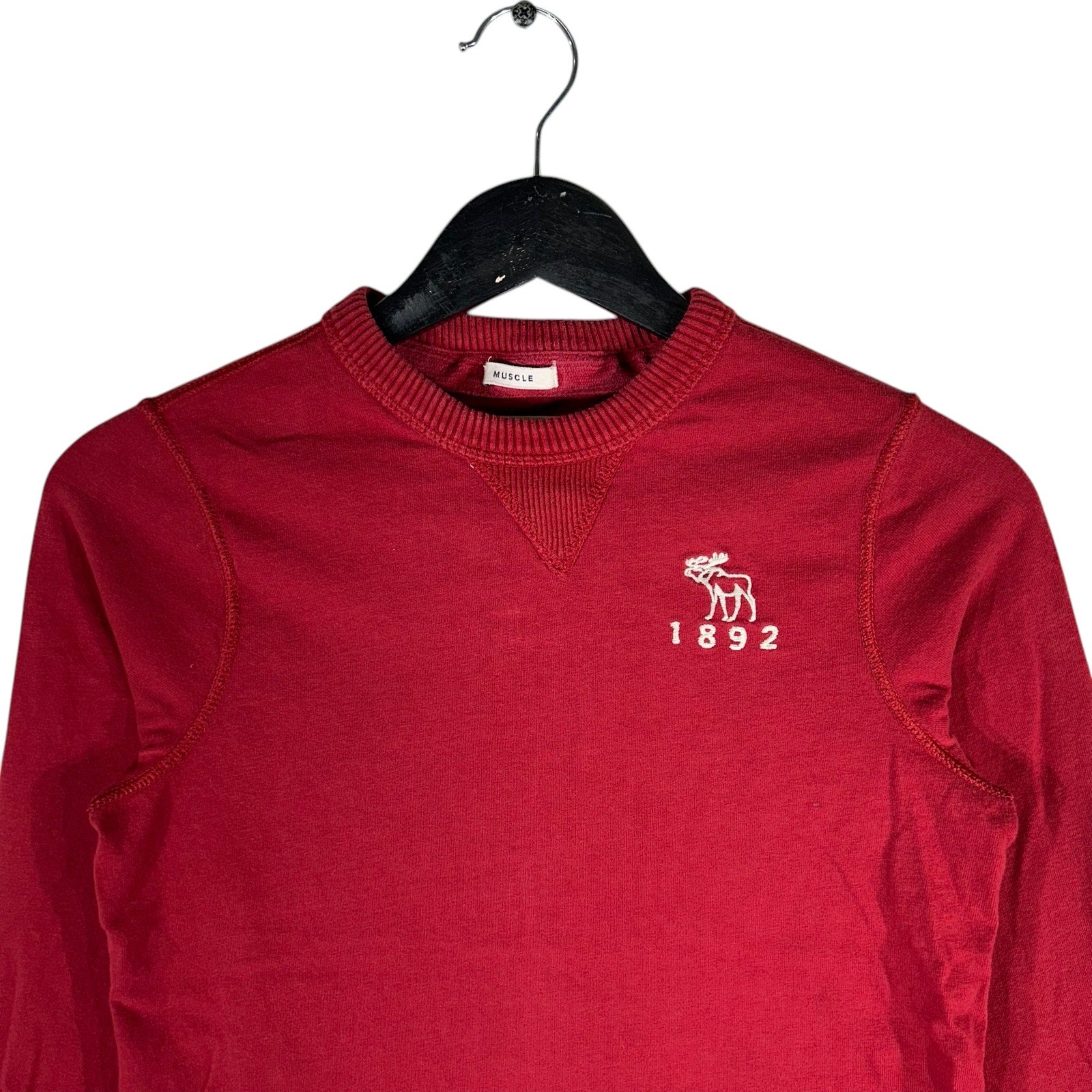 Collection of Youth Abercrombie & Fitch Moose Chest Logo Sweater in a gallery layout
