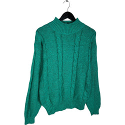 Collection of Women's Stamford Classics Mock Neck Cable Knit Sweater in a gallery layout