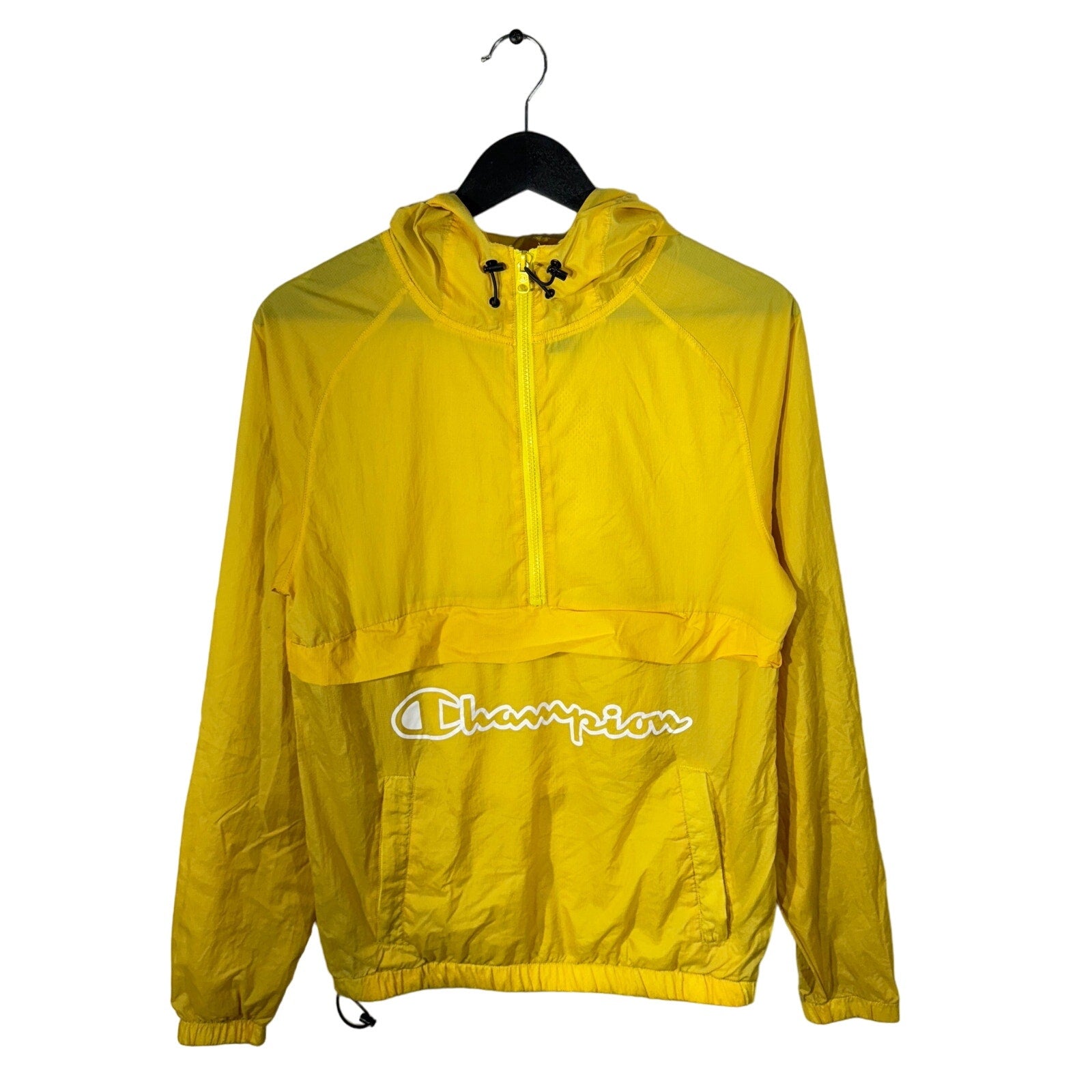 Collection of Champion 1/2 Zip Hooded Nylon Windbreaker in a gallery layout