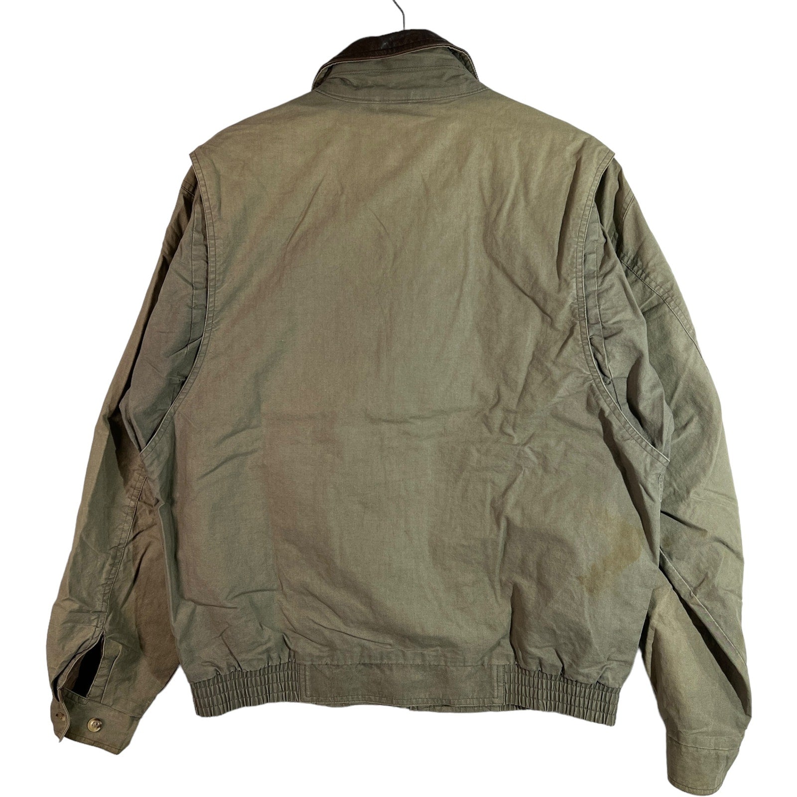 Collection of L.L.Bean Leather Collar Cotton Full Zip Jacket in a gallery layout