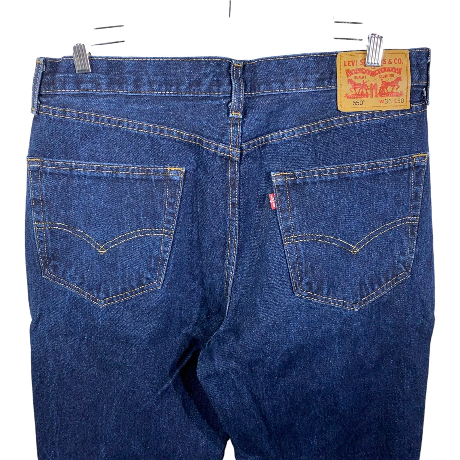 Collection of Levi's 550 Straight Leg Denim Jeans 36 x 30 in a gallery layout
