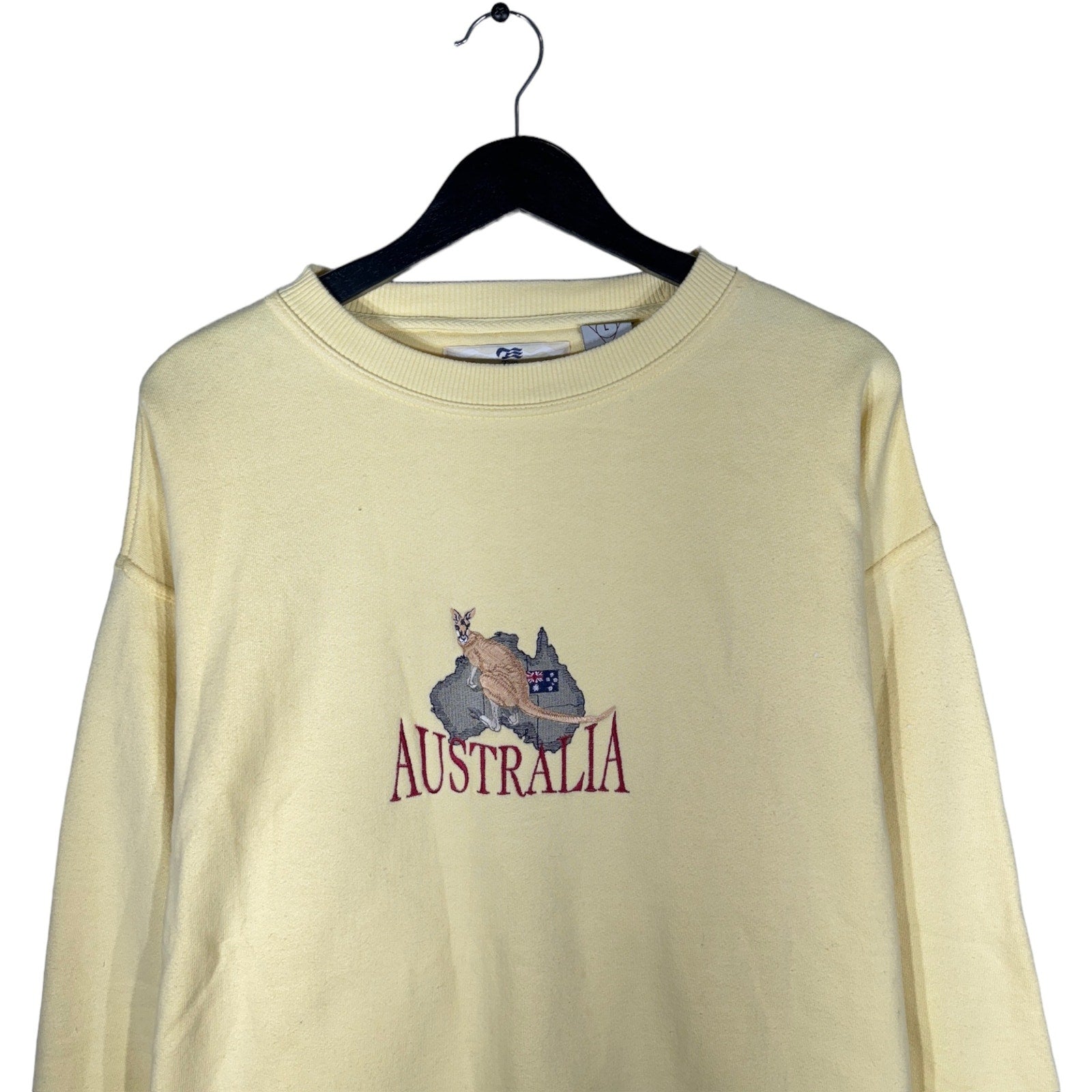 Collection of Embroidered Australia Pullover Crewneck in a gallery layout