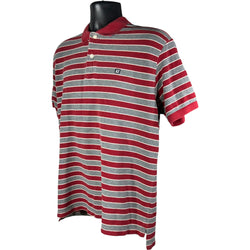 Collection of American Eagle Outfitters Striped Short Sleeve Polo in a gallery layout