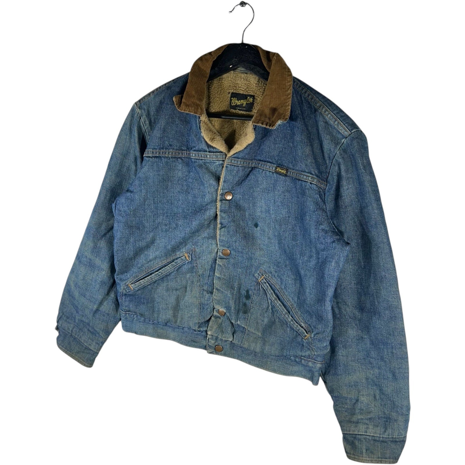Collection of Wrangler Sherpa Lined Denim Jacket in a gallery layout