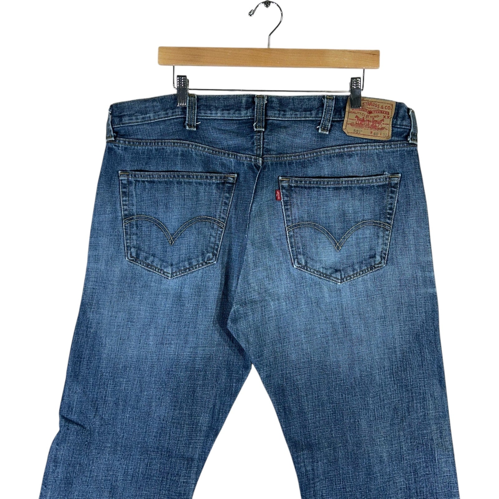 Collection of Levi's 501 Straight Leg Jeans 40x32 in a gallery layout