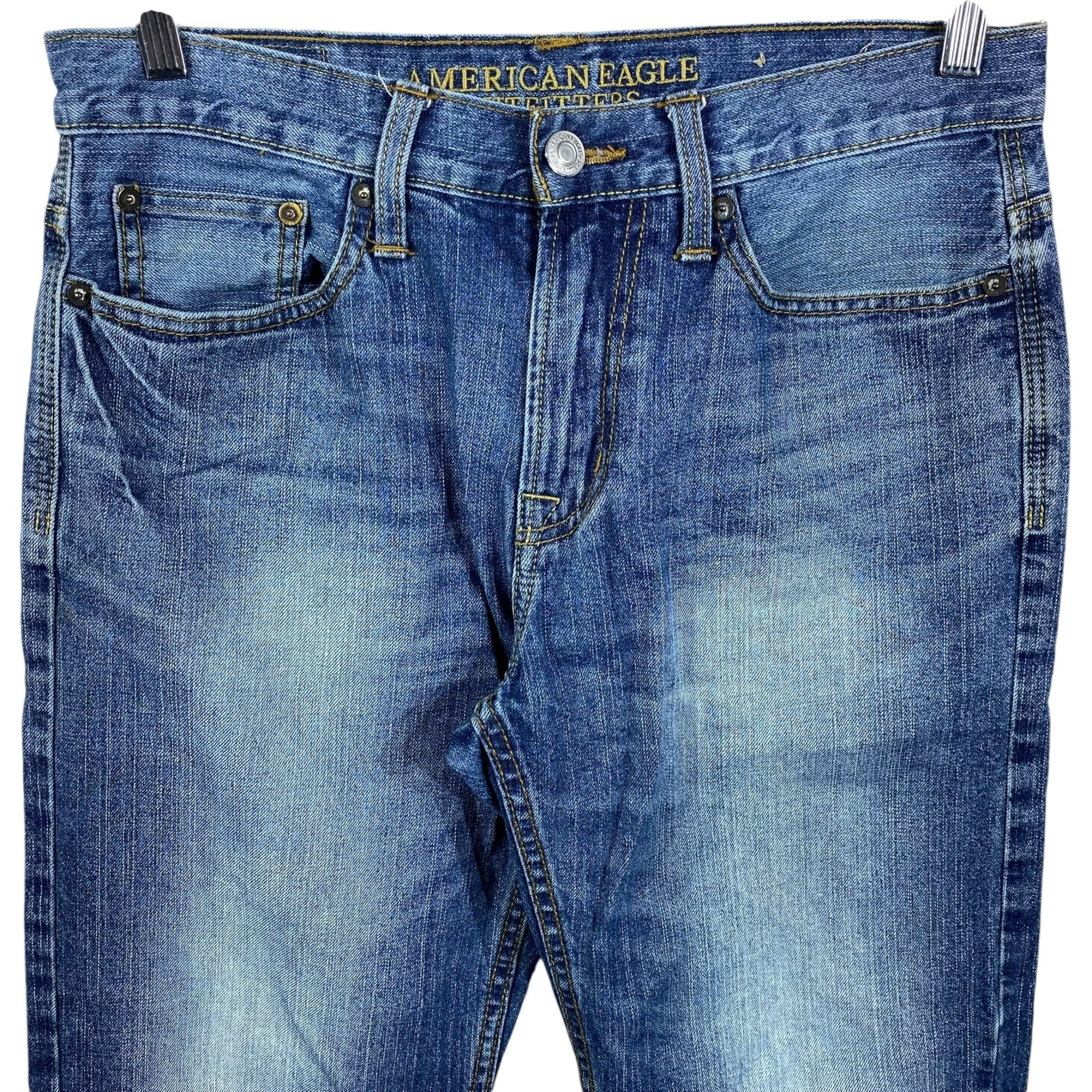 Collection of American Eagle Denim Straight Leg Jeans in a gallery layout