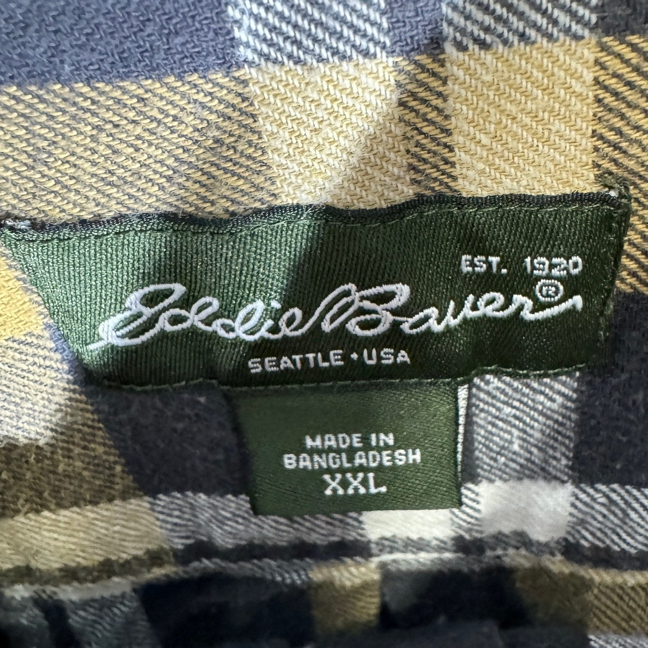 Collection of Eddie Bauer Long Sleeve Plaid Flannel in a gallery layout