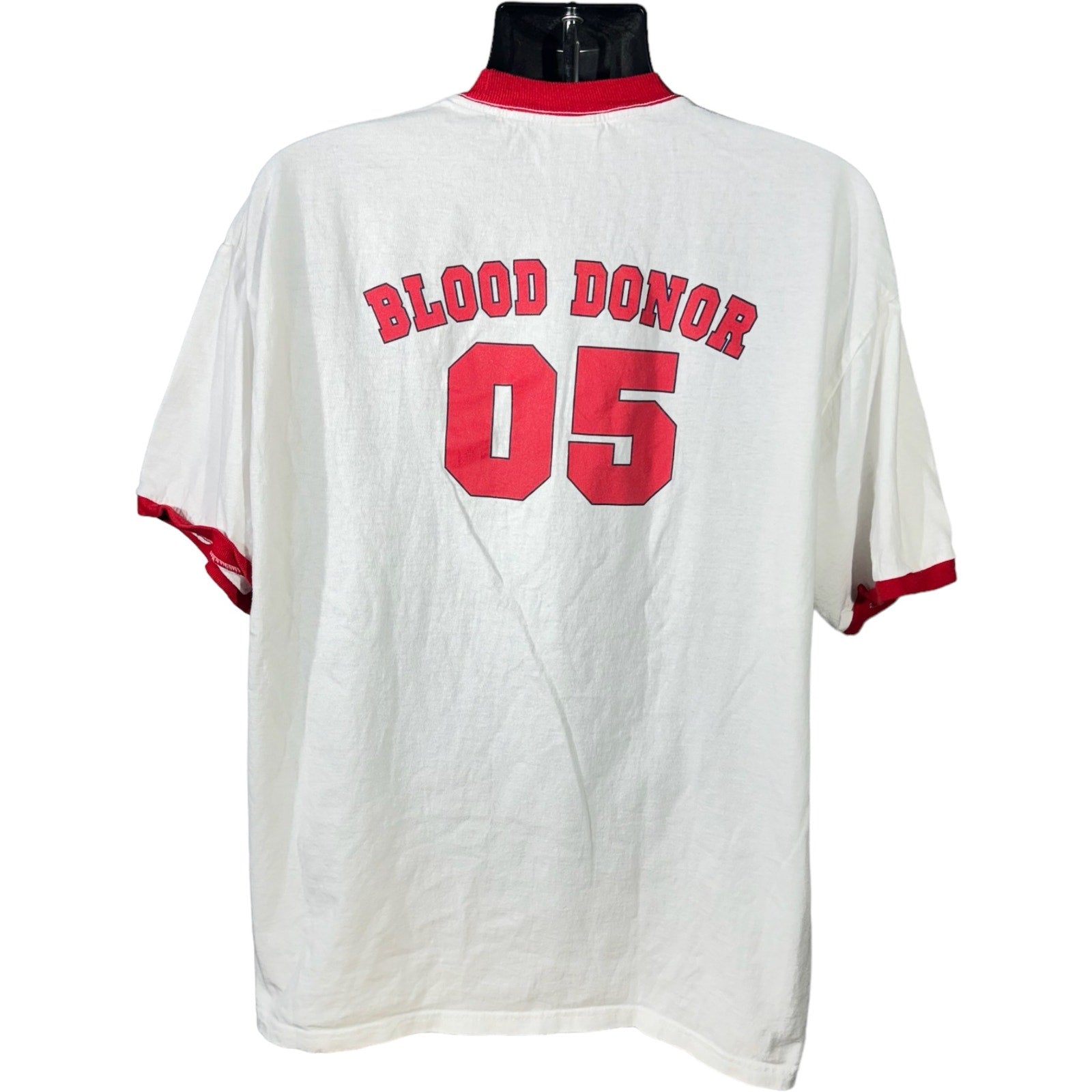 Collection of St. Louis Cardinals Red Cross Blood Drive MLB Ringer Tee in a gallery layout