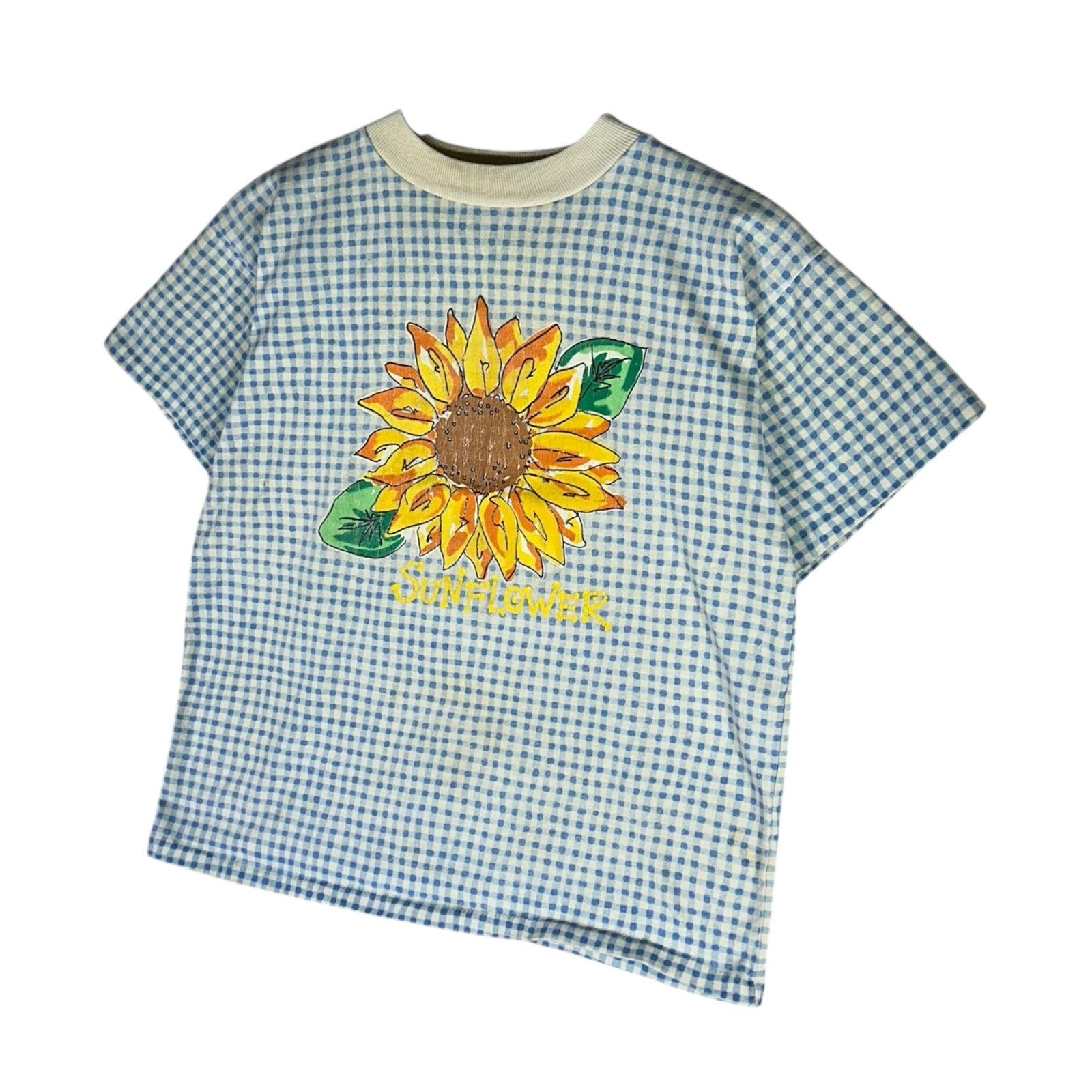 Collection of Vintage Women's Sunflower Plaid Baby Tee in a gallery layout