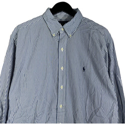 Collection of Ralph Lauren Classic Fit Striped Long Sleeve Dress Shirt in a gallery layout