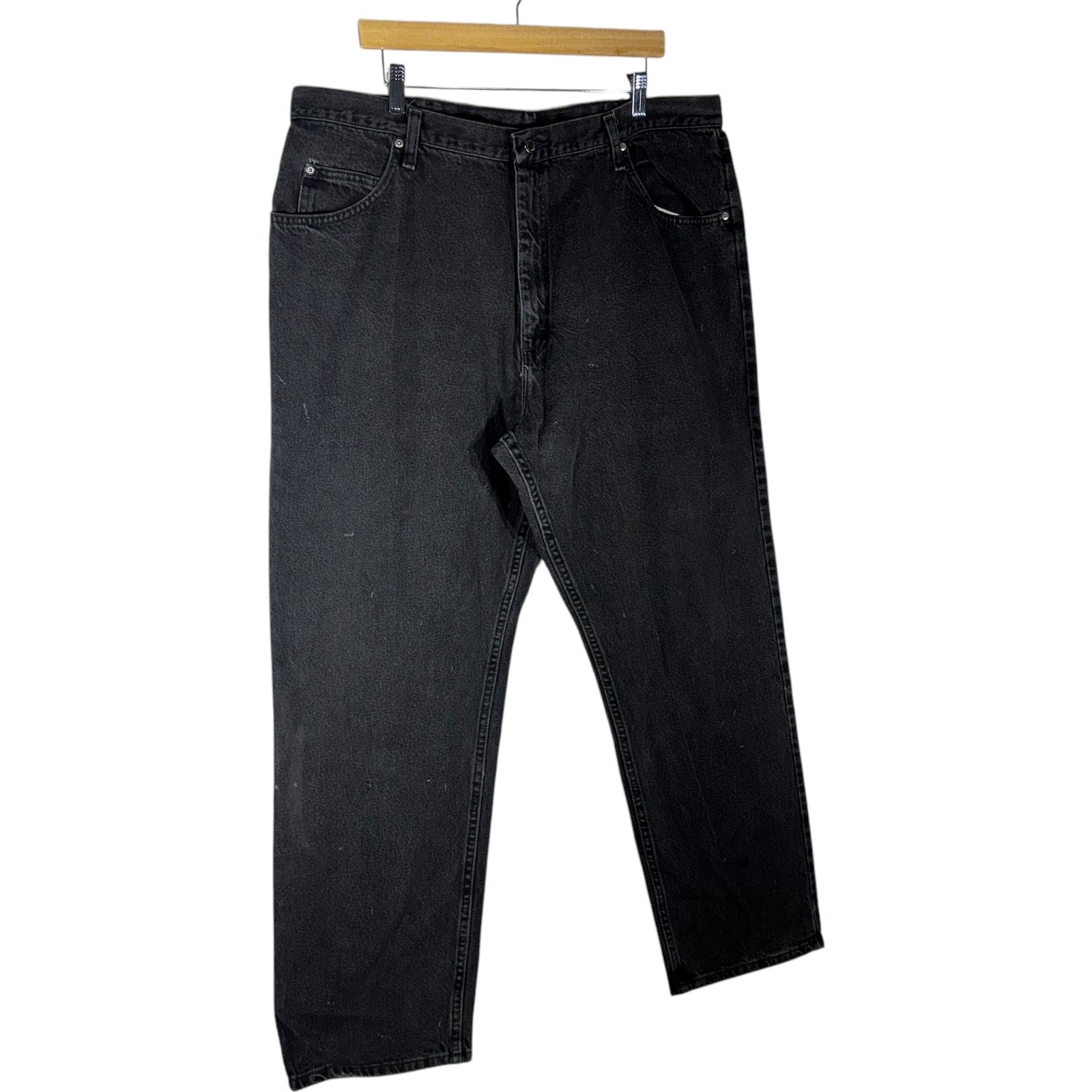Collection of Wrangler Denim Straight Leg Jeans 42x32 in a gallery layout