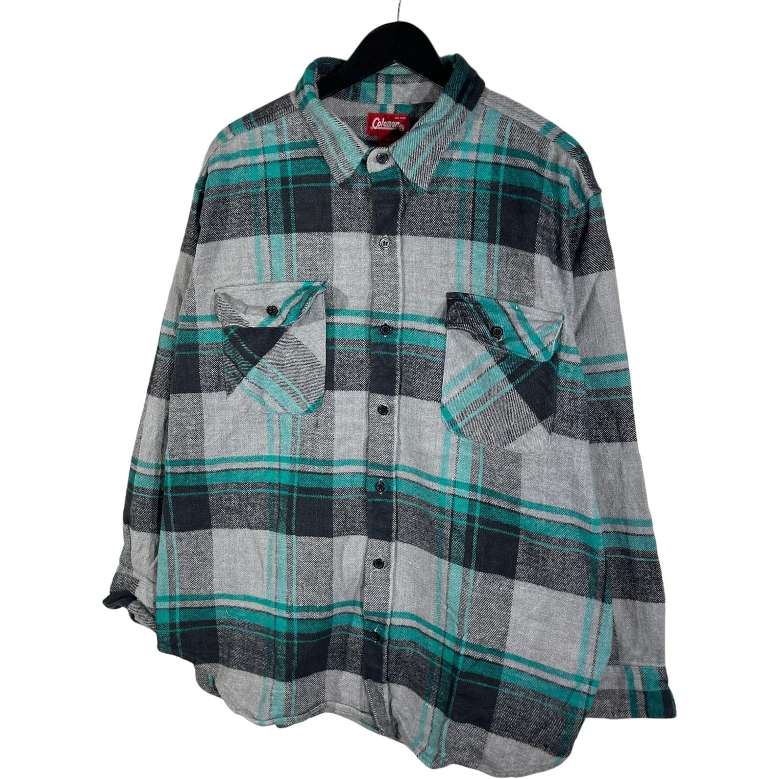 Collection of Coleman Long Sleeve Flannel Plaid Button Down in a gallery layout