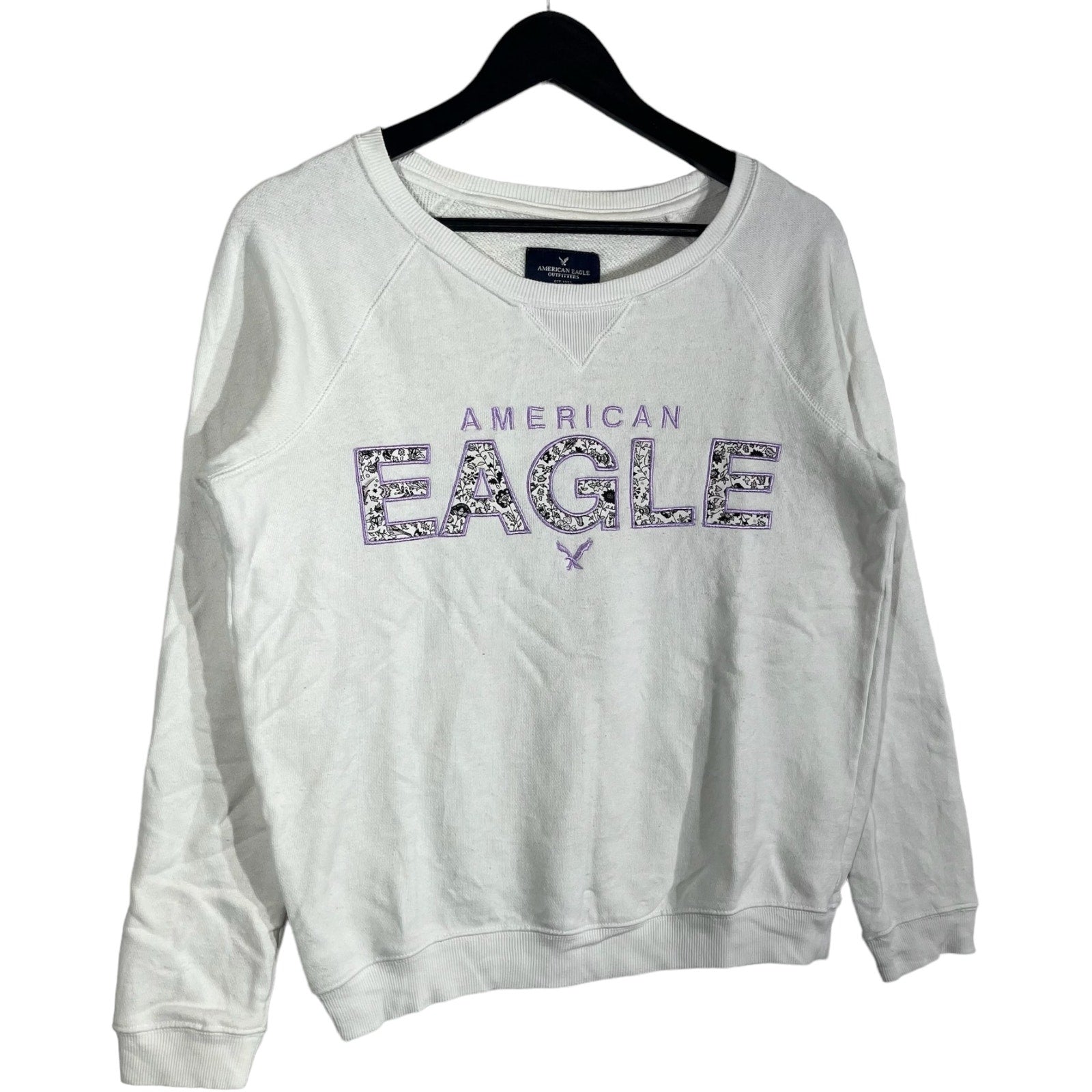 Collection of Women's American Eagle Spellout Crewneck in a gallery layout