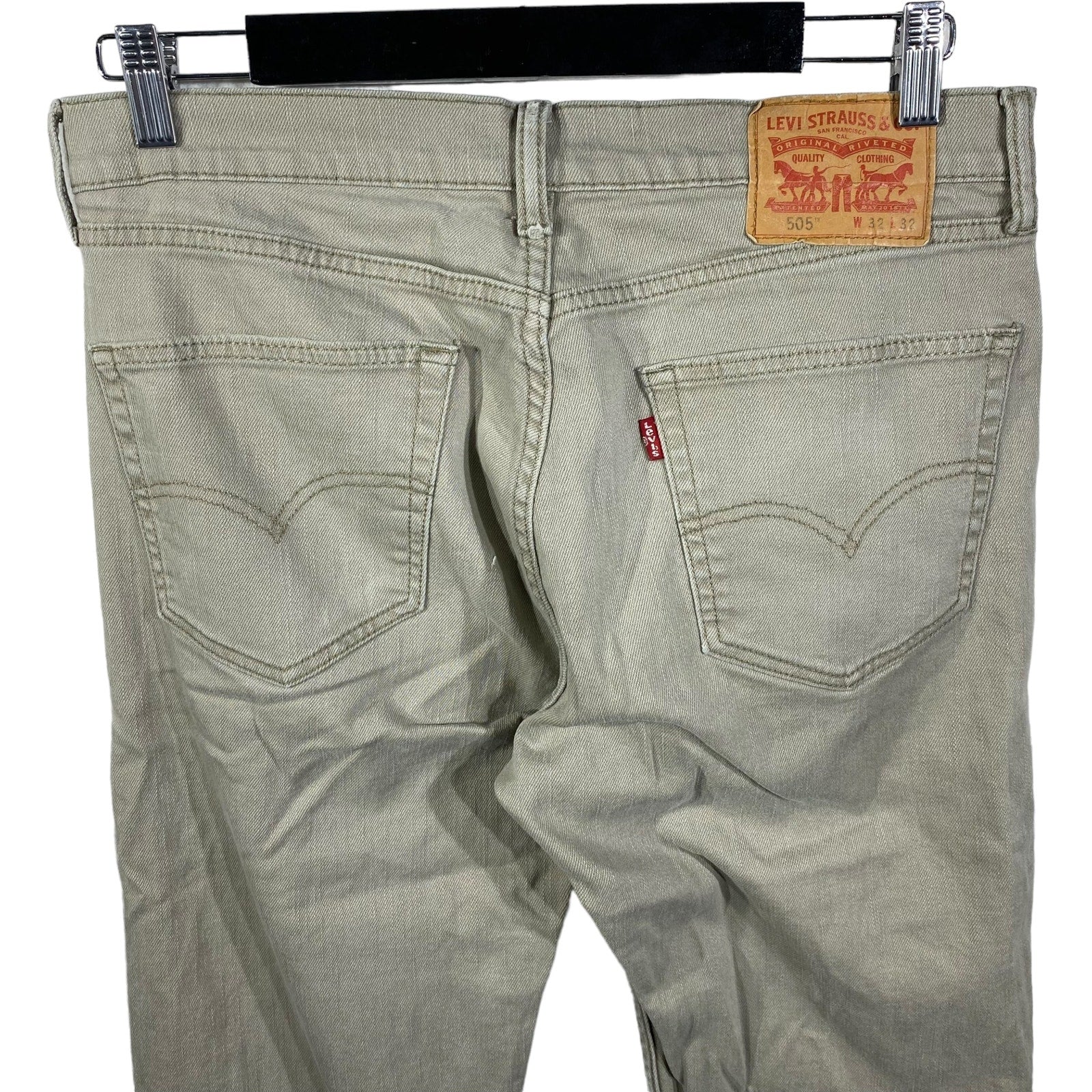 Collection of Levis 505 Zip Fly Straight Leg Gray Pants in a gallery layout