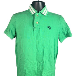 Collection of Abercrombie & Fitch Striped Collar Short Sleeve Polo in a gallery layout